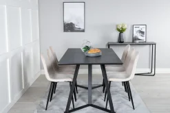 Venture Home Spisegrupper-Marina Spisegruppe 180 cm Rektangulær med 6 Polar Stoler Beige,Svart