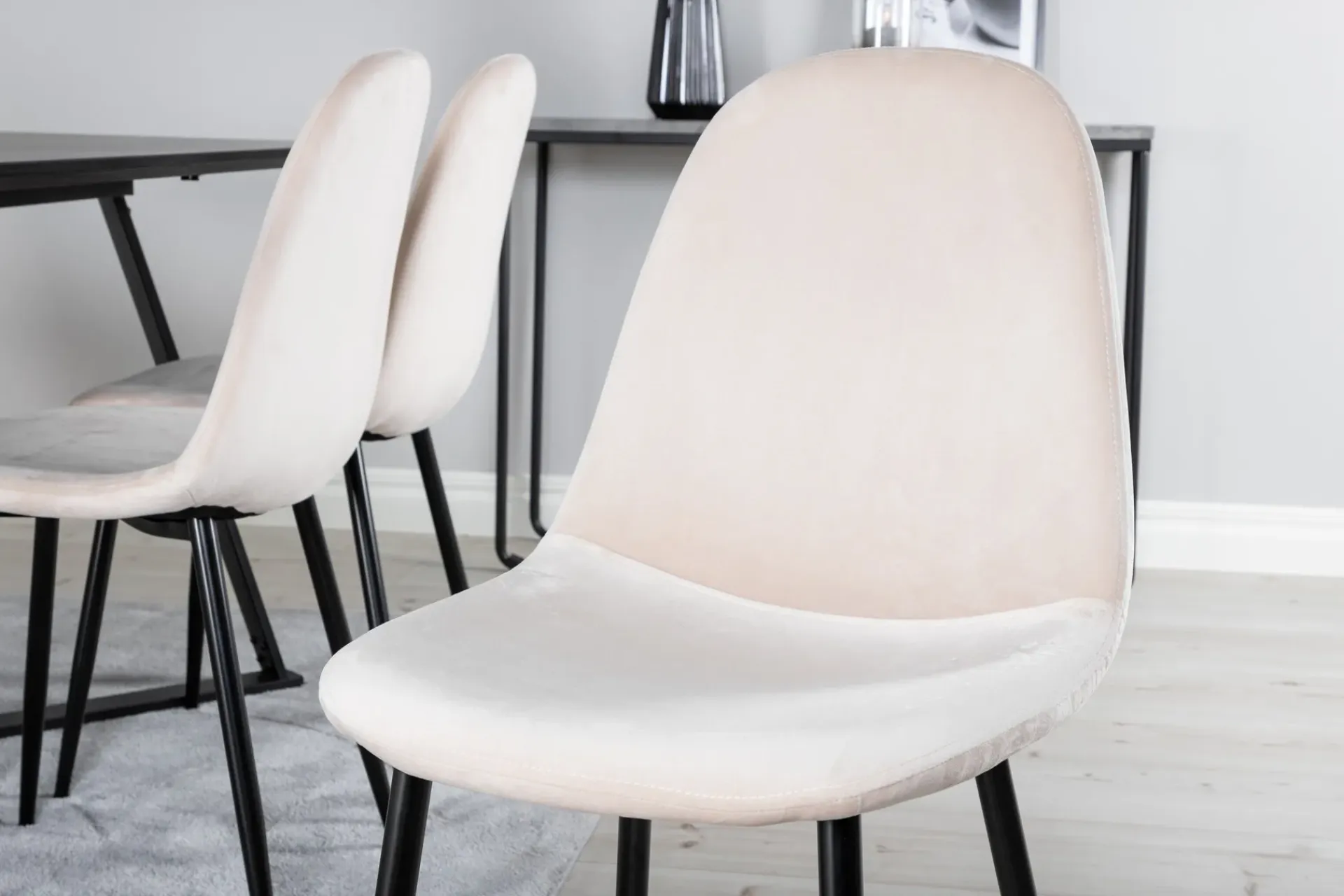 Venture Home Spisegrupper-Marina Spisegruppe 180 cm Rektangulær med 6 Polar Stoler Beige,Svart