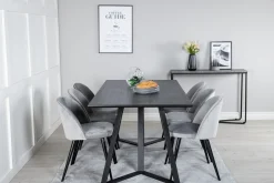 Venture Home Marina Spisegruppe 180 cm Rektangulær med 6 Velvet Stoler