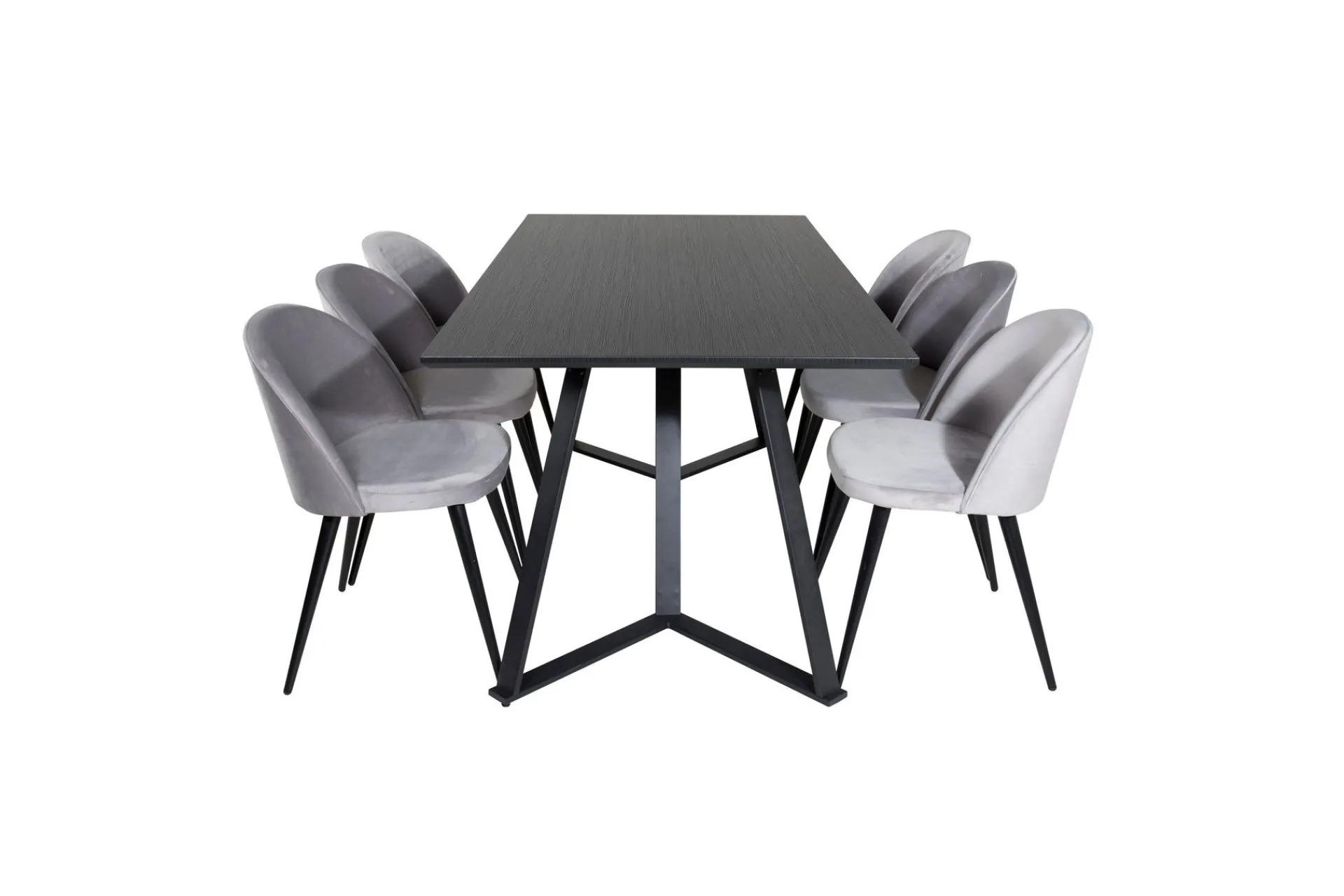 Venture Home Marina Spisegruppe 180 cm Rektangulær med 6 Velvet Stoler