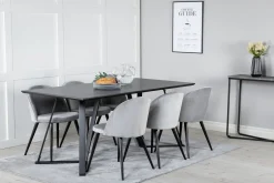 Venture Home Marina Spisegruppe 180 cm Rektangulær med 6 Velvet Stoler