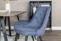 Venture Home Spisegrupper-Marina Spisegruppe 180 cm Rektangulær med 6 Velvet Stoler Svart,Blå,Grey