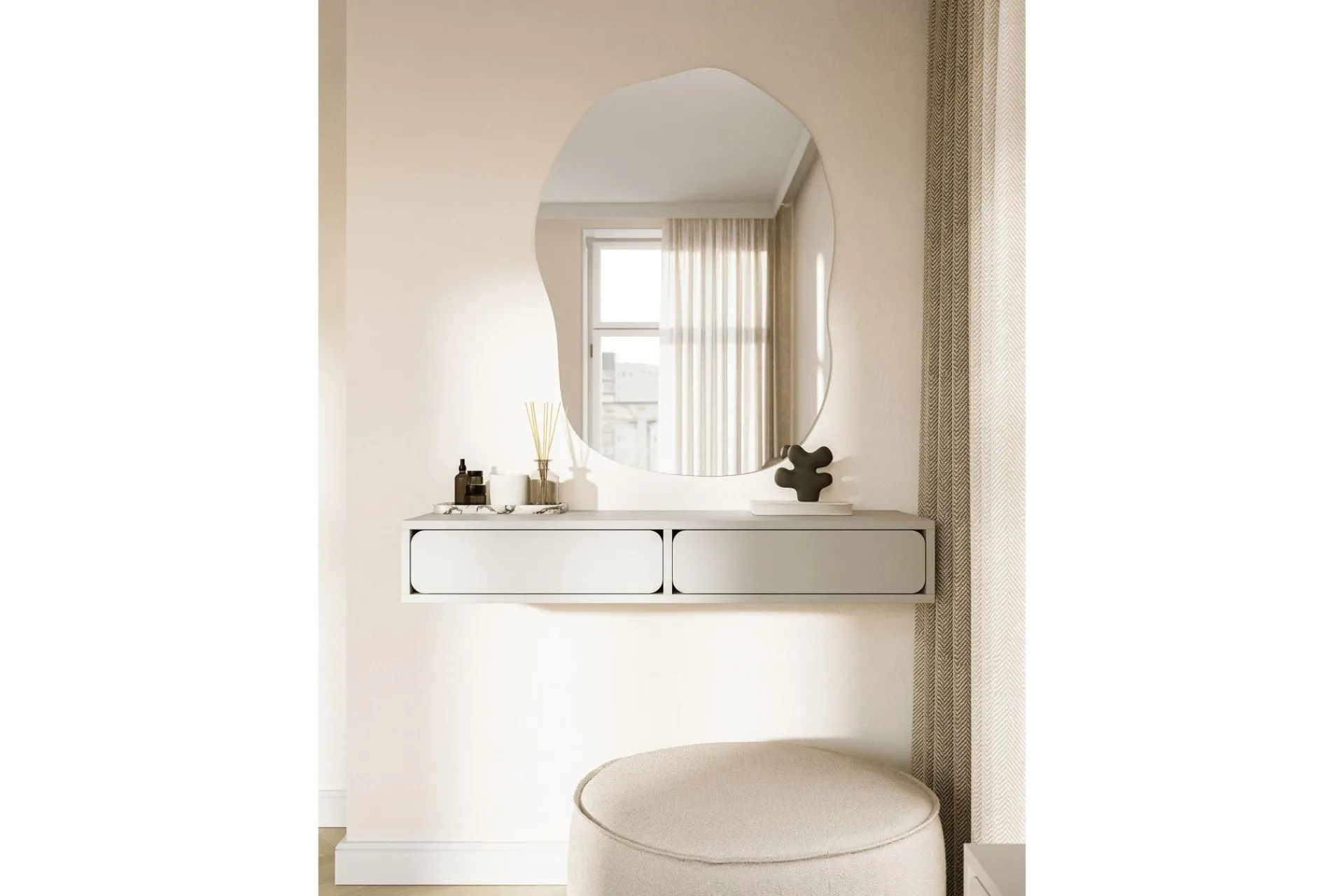 Vegghengt Oppbevaring-Marinport Veggskap 110 cm Beige