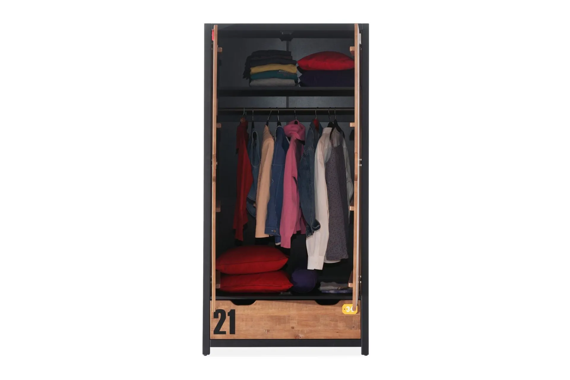 Garderobeskap Barn|Oppbevaring Barnerom-Maritza Garderobe 2 Dører tre,Natur