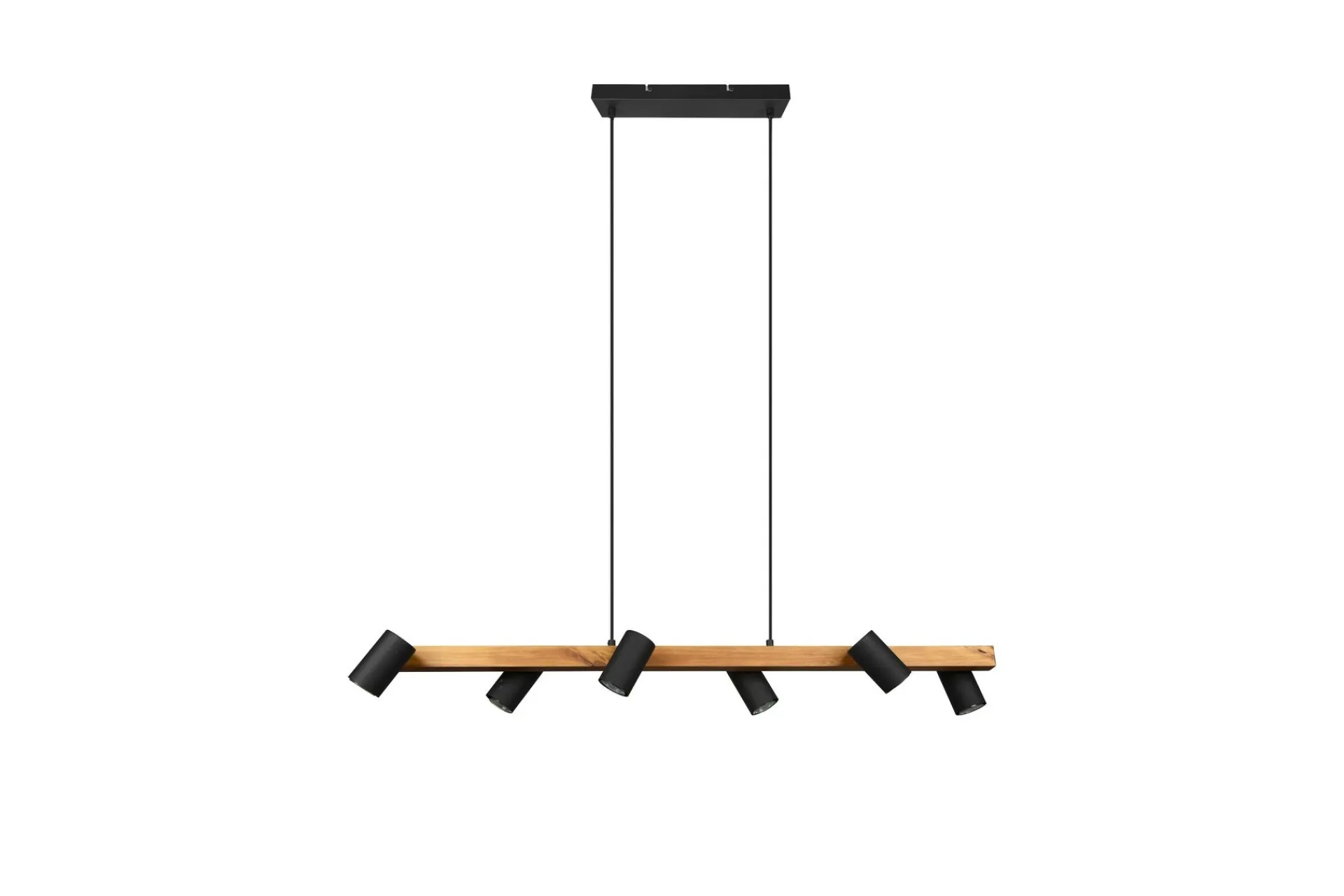 Trio Lighting Kjøkkenlampe|Taklampe-Marley Hengelampe 115 cm 6-deler Mattsvart/Tre Matt svart