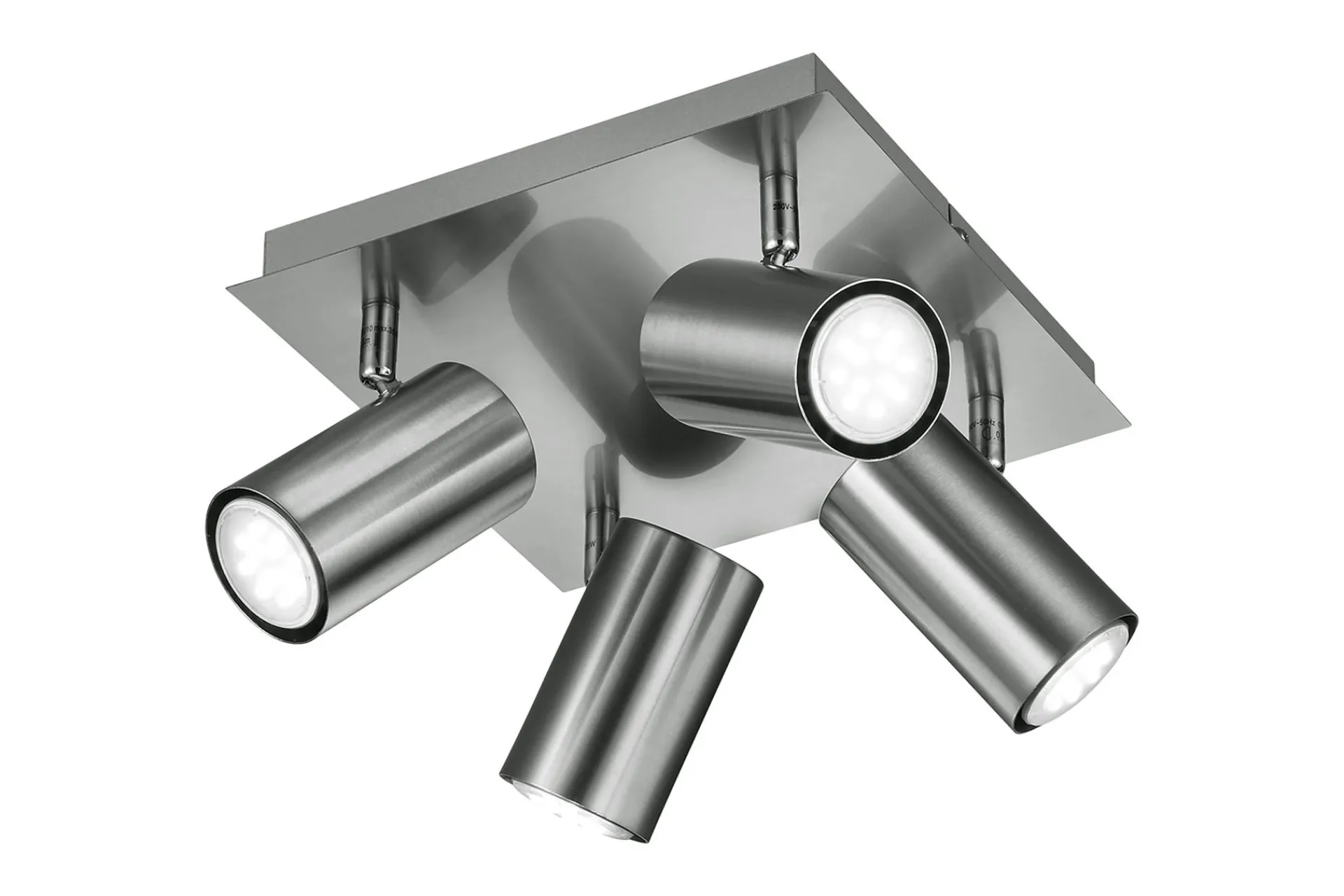 Trio Lighting Spotlights & Downlights-Marley spot firkantet 4xGU10 nikkel Stål