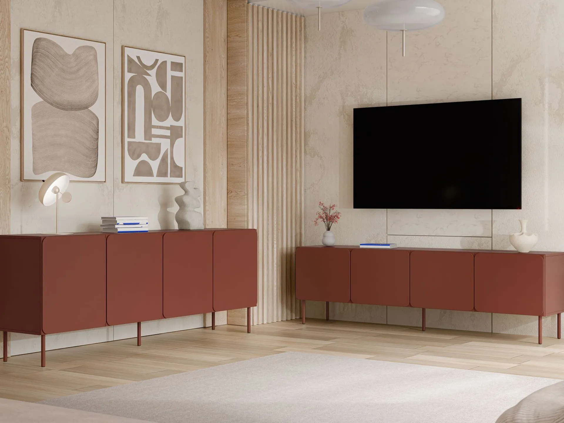 Møbelsett Til Stue-Marros Møbelsett Skjenk 200 cm tuscan red