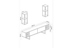 Tv-Benk & Mediabenk-Masatomo TV-benk 180 cm Valnöt,Svart
