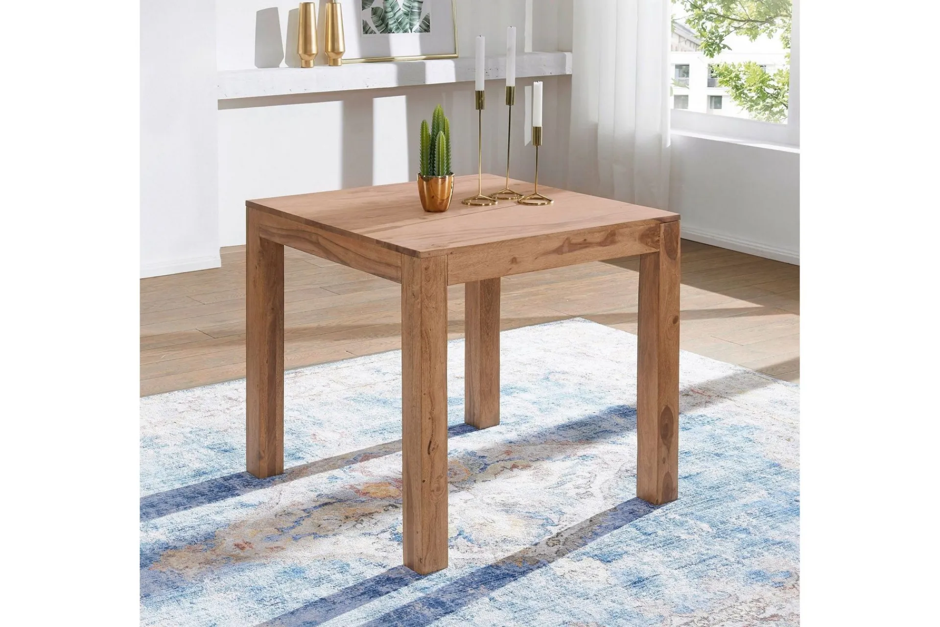 Wohnling Spisebord & Kjøkkenbord-Massie Spisebord 80 cm Tre/Natur