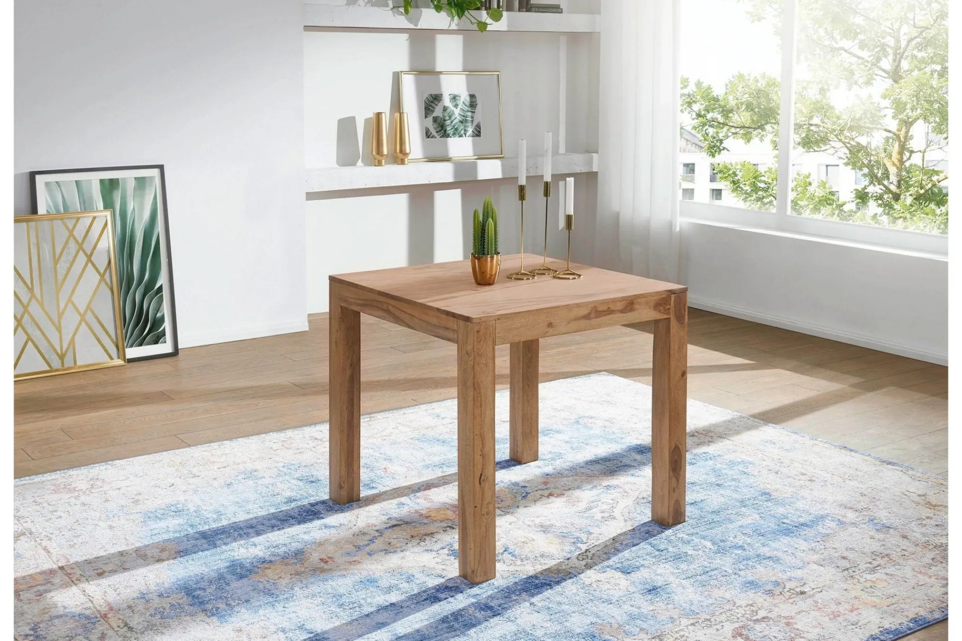 Wohnling Spisebord & Kjøkkenbord-Massie Spisebord 80 cm Tre/Natur