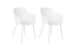 Karmstoler-Matsalsstol Beliani Fonda set om 2 White Hvit
