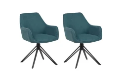 Karmstoler-Matsalsstol Beliani Jodar set om 2 Beige-Svart Teal