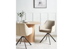 Karmstoler-Matsalsstol Beliani Lithia set om 2 Taupe
