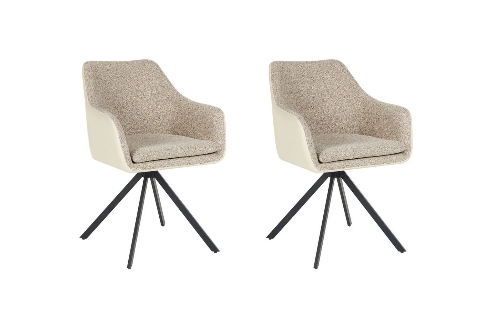 Karmstoler-Matsalsstol Beliani Lithia set om 2 Taupe