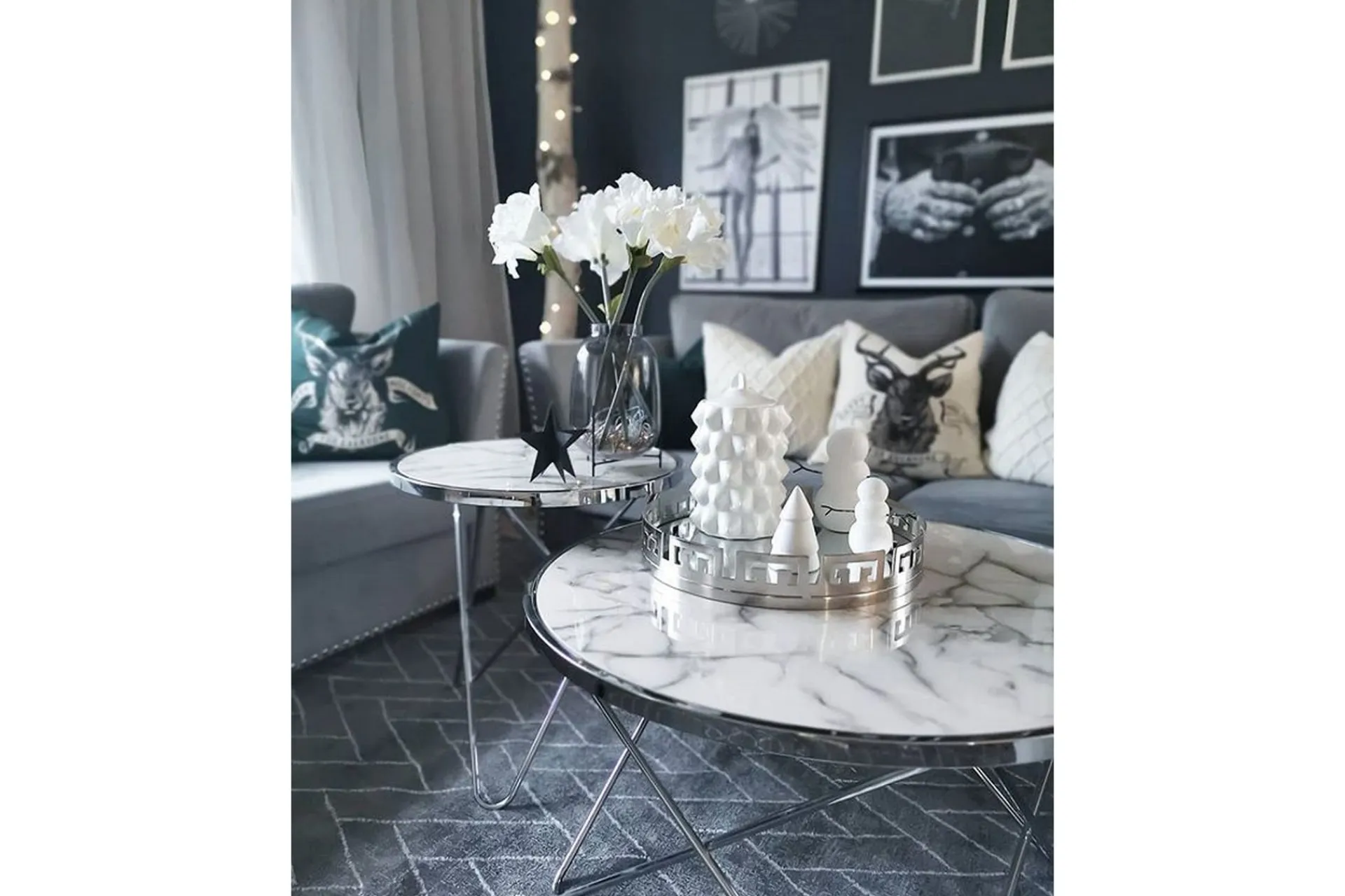 Meerah Sidebord Marmoreffekt