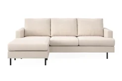 Scandi Days Sofa Med Sjeselong-Menard Compact 3-seters Venstrevendt L-formet Divansofa i Stoff Beige