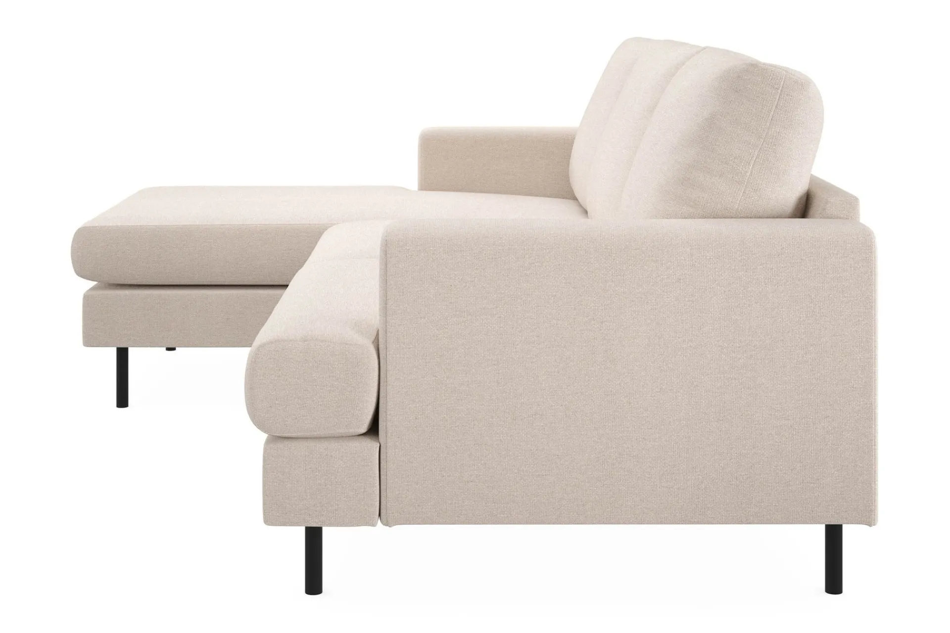Scandi Days Sofa Med Sjeselong-Menard Compact 3-seters Venstrevendt L-formet Divansofa i Stoff Beige