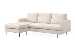 Scandi Days Sofa Med Sjeselong-Menard Compact 3-seters Venstrevendt L-formet Divansofa i Stoff Beige