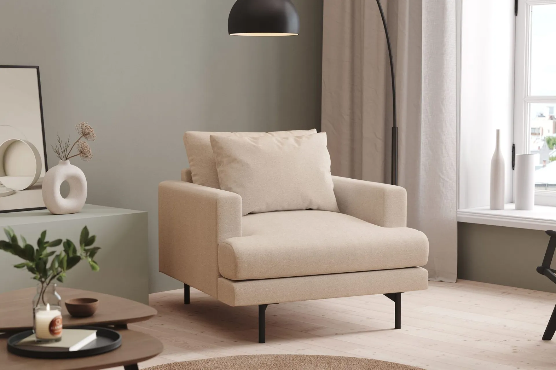 Scandi Days Lenestoler-Menard Dyp Lenestol 97 cm bred Beige