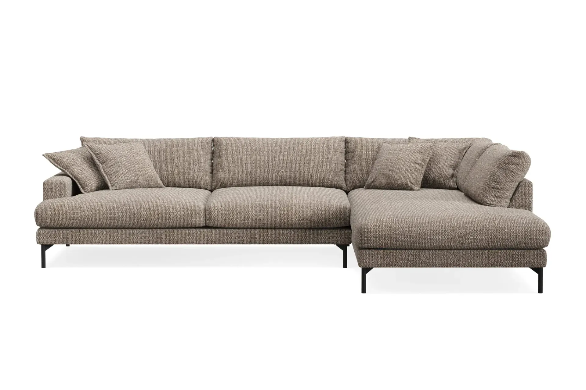 Scandi Days Menard Premium 5-seters høyrevendt L-formet dyp sjeselongsofa i chenille