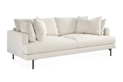 Scandi Days Velour Sofa & Fløyel Sofa-Menard 4-seters Dyp Fløyelssofa Cremehvit