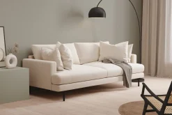 Scandi Days Velour Sofa & Fløyel Sofa-Menard 4-seters Dyp Fløyelssofa Cremehvit