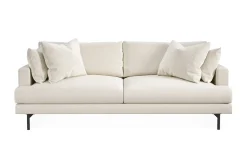 Scandi Days Velour Sofa & Fløyel Sofa-Menard 4-seters Dyp Fløyelssofa Cremehvit