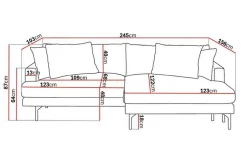 Scandi Days Sofa Med Sjeselong-Menard 4-seters Høyrevendt L-formet Divansofa i Manchester Beige