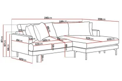 Scandi Days Sofa Med Sjeselong-Menard 4-seters Høyrevendt L-formet Divansofa i Manchester Beige