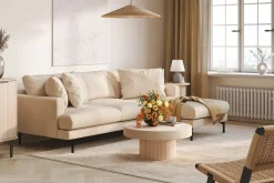 Scandi Days Sofa Med Sjeselong-Menard 3-seters Høyrevendt L-formet Divansofa i Manchester Beige