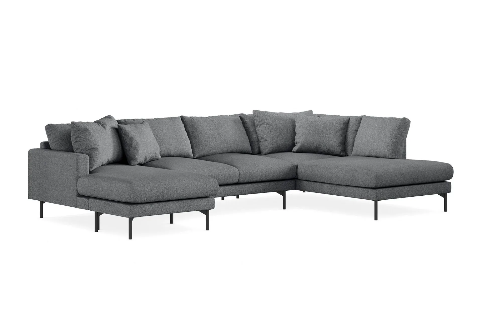 Scandi Days Menard 4-seters Høyrevendt Stor U-formet Dyp Sofa med Divan og Sjeselong i Stoff