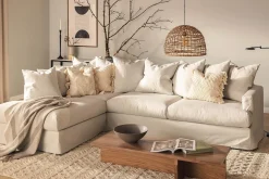 Scandi Days Menard 4-seters Venstrevendt Dyp L-formet Sjeselongsofa i Stoff