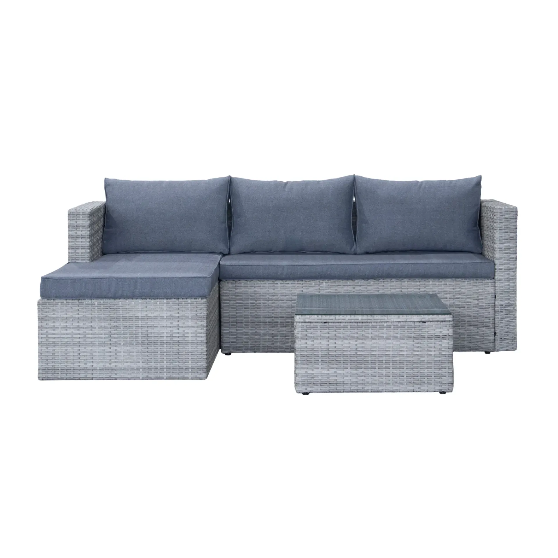 Comfort Garden Mendoza l-formet 4-seters sofagruppe i kunstrotting for altan og terrasse