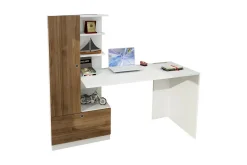 Merinoz Skrivebord 120 cm med Oppbevaring Hyller + Skuff + S
