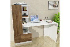 Merinoz Skrivebord 120 cm med Oppbevaring Hyller + Skuff + S
