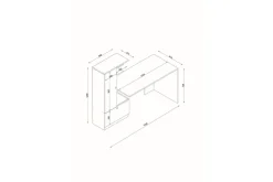 Merinoz Skrivebord 120 cm med Oppbevaring Hyller + Skuff + S