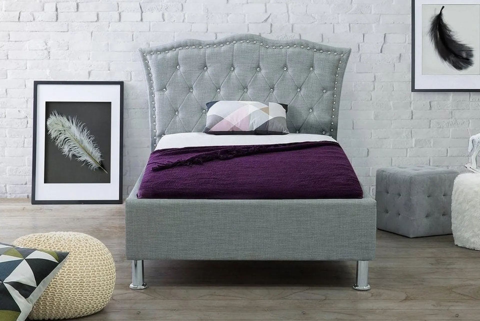 Bedly Sengeramme & Sengestamme-Metz Dobbeltseng 90 | 200 cm Grey