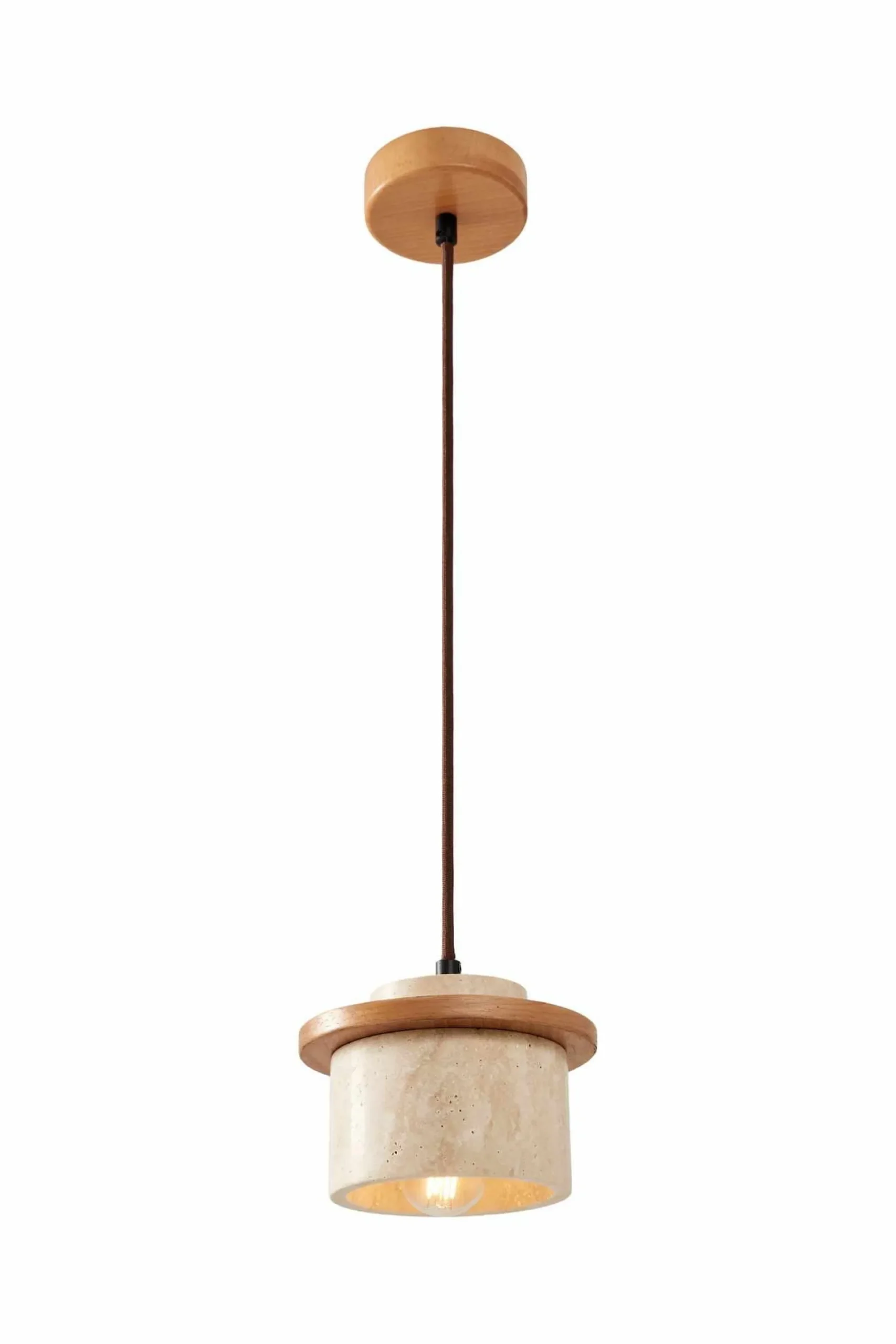 Kjøkkenlampe-Meyros pendellampe Beige og eik