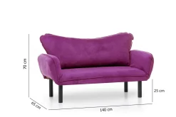 Velour Sofa & Fløyel Sofa-Mezonzo 2-seter Sovesofa Lilla