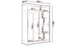 Garderober & Garderobesystem-Miami Garderobe 120x58x200 cm trøffel