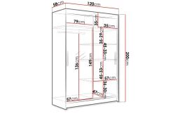 Garderober & Garderobesystem-Miami Garderobe 120x58x200 cm trøffel