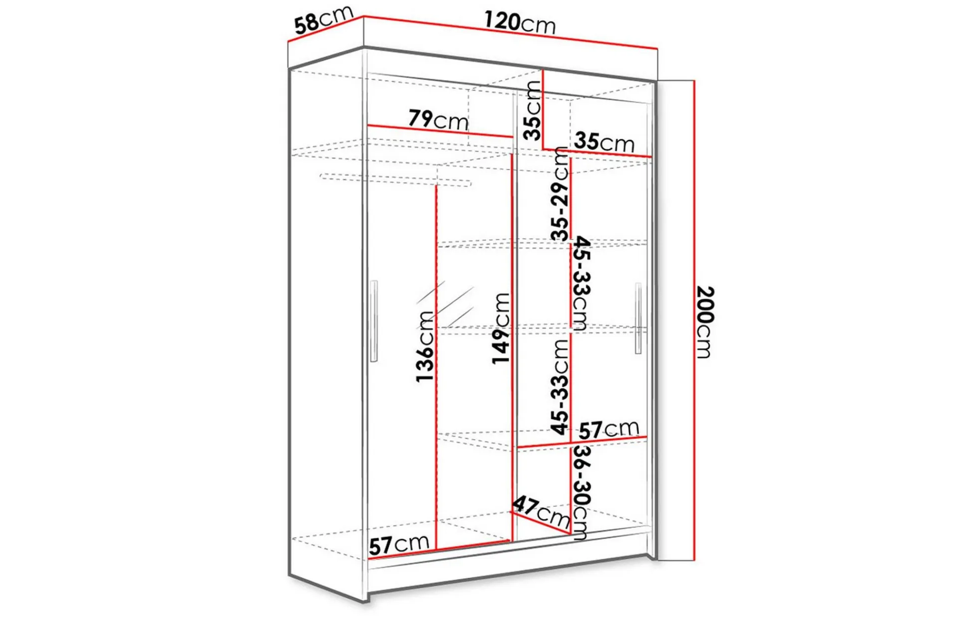 Garderober & Garderobesystem-Miami Garderobe 120x58x200 cm trøffel
