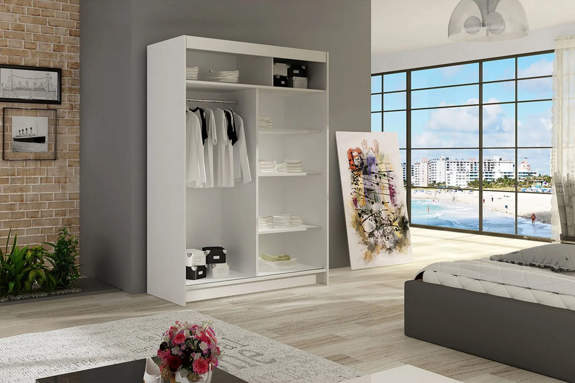 Garderober & Garderobesystem-Miami Garderobe 120x58x200 cm trøffel