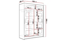 Miami Garderobe 120x58x200 cm