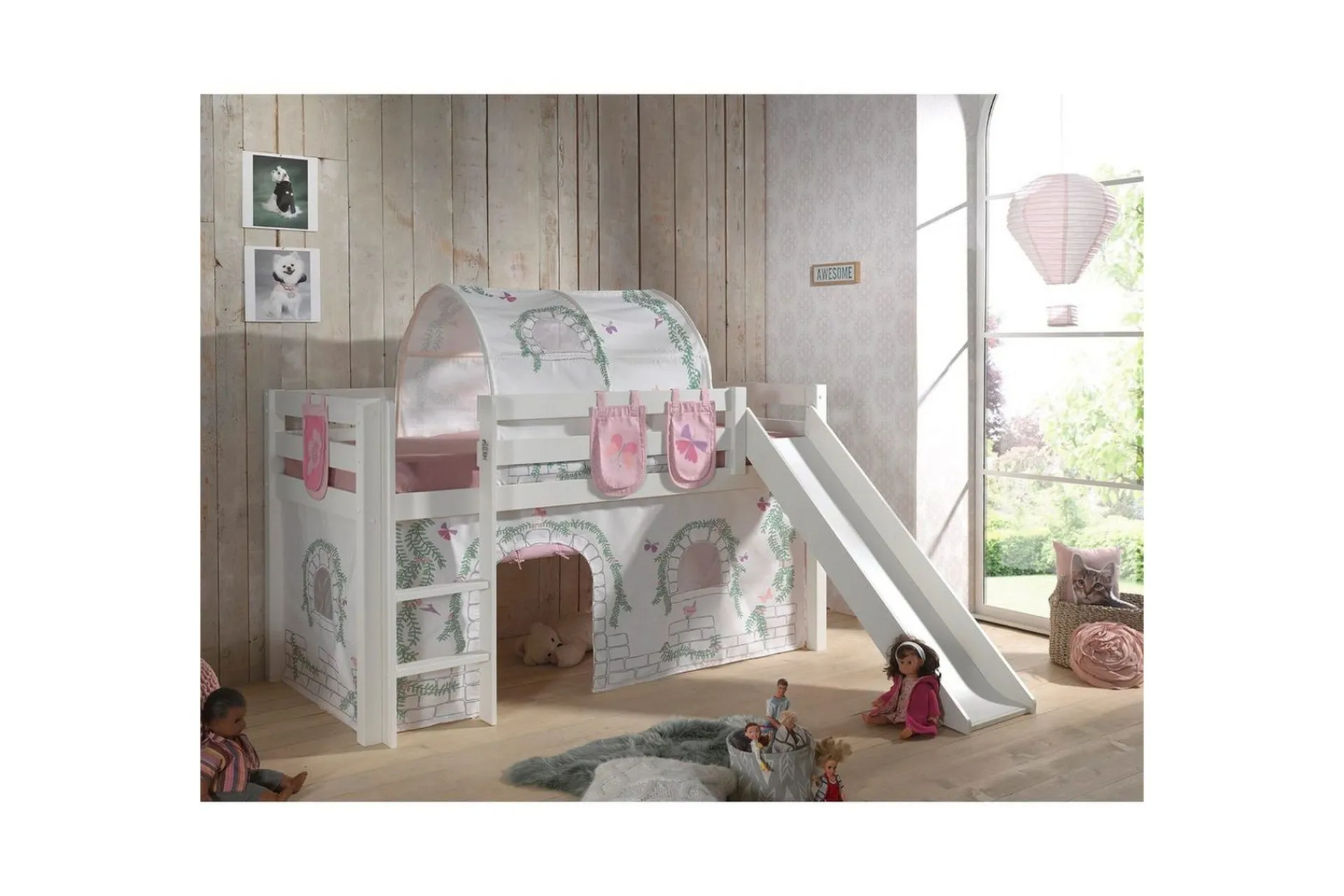 Middelseng med gardin Pino Birdy , , Med sklie, Birdy, 3