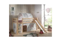 Middelseng med gardin Pino Birdy lig, lig, Med sklie, Uten tunnel, Ingen lommer