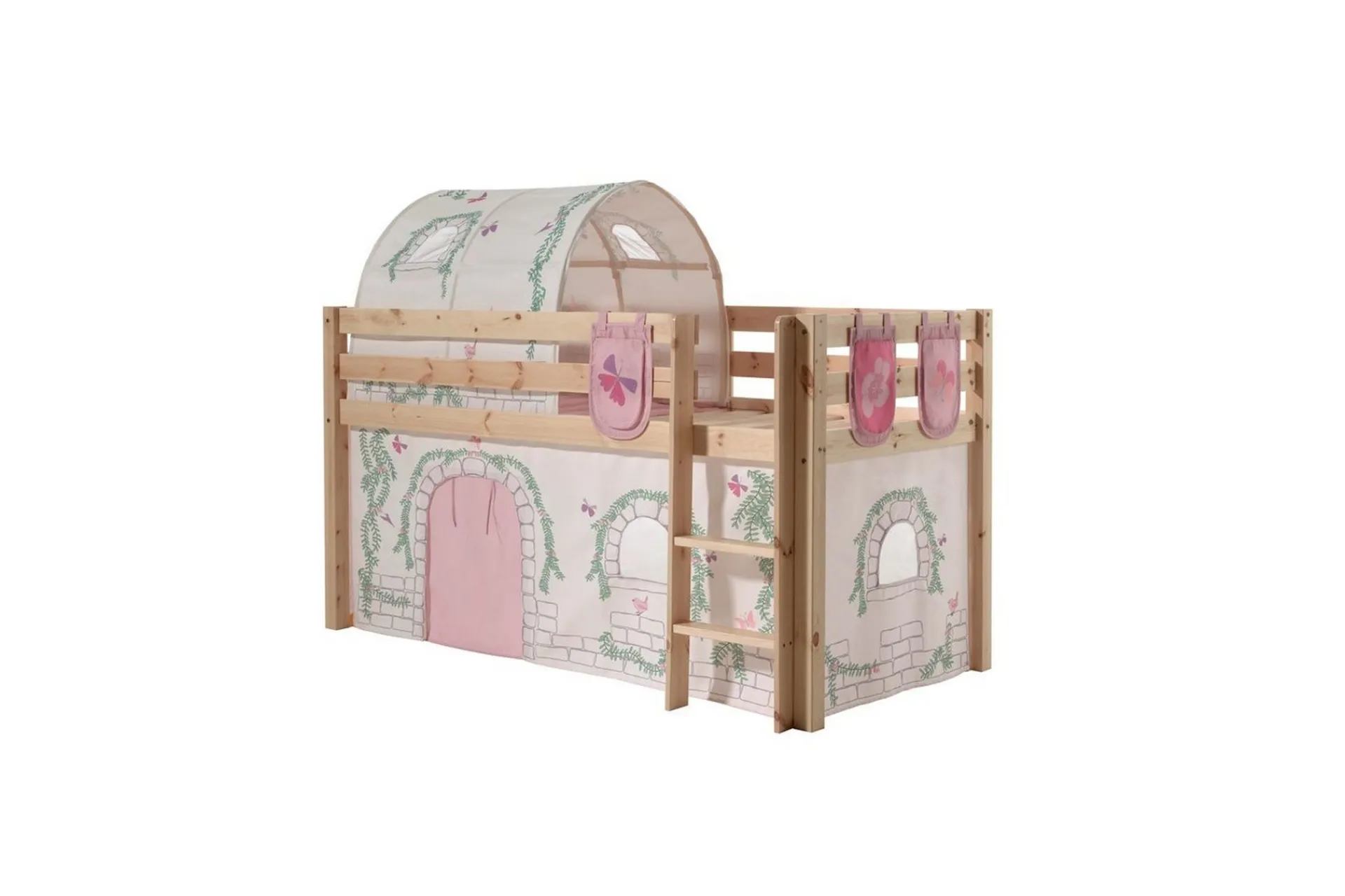 Middelseng med gardin Pino Birdy Naturlig, Naturlig, Uten sklie, Birdy, 3