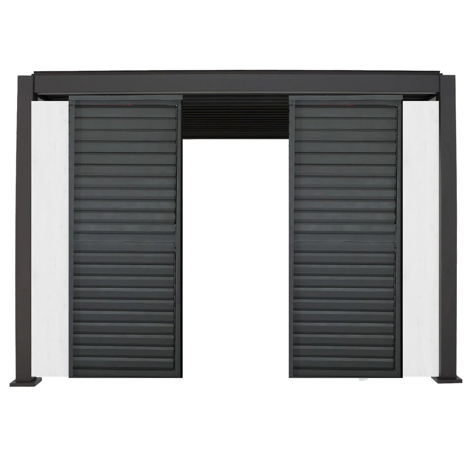 Byggesett Uterom|Lagringshus & Boder-Middle Panel of Louvers Wall for Gazebo HOME4YOU hvit