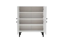 Oppbevaringsskap|Skap-Midia Highboard 95x111 cm Hvit/Brun/Lilla/Gul