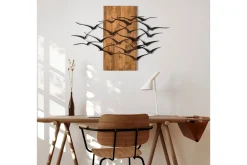 Skilt-Migration Veggdekor Svart/Valnøtt